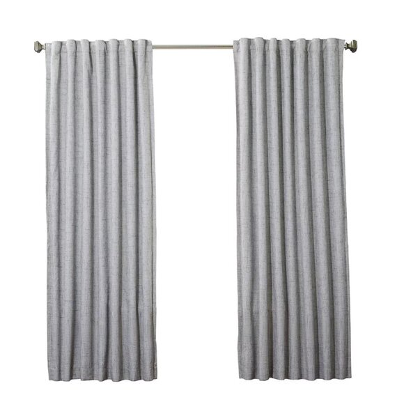 allen + roth 84-in Grey Blackout Thermal lined Back tab Single curtain panel - Picture 6 of 11